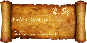 Moór Szabina névjegykártya